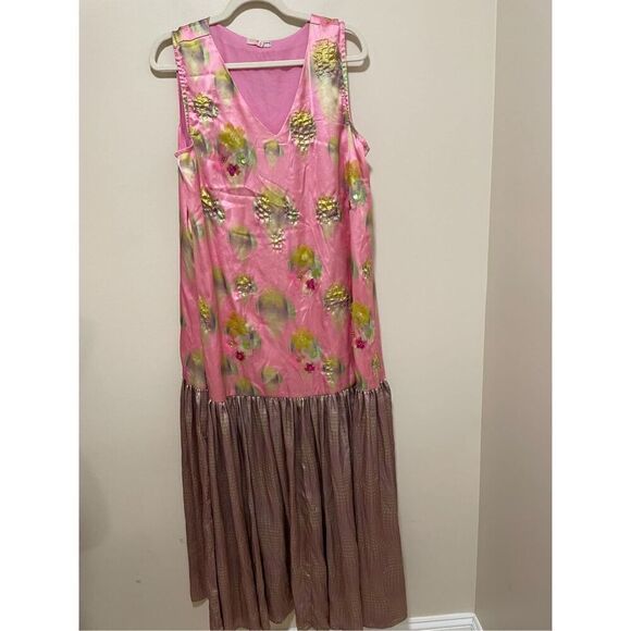 New Siddhartha Bansal Flounce Beaded Maxi Dress Size L - Picture 5 of 10